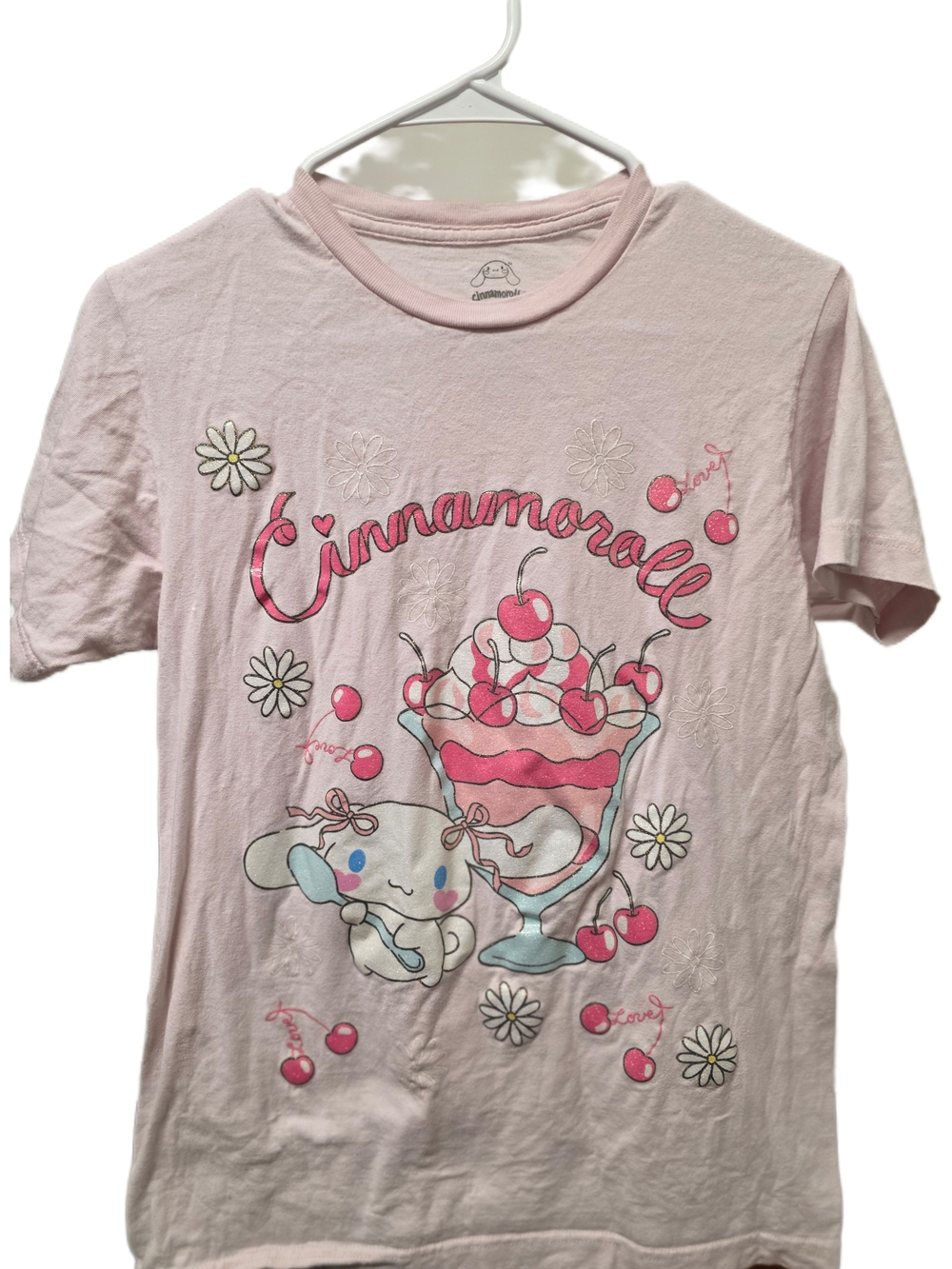 Sanrio Cinnamoroll Pink Daisy & Cherry Graphic Tee